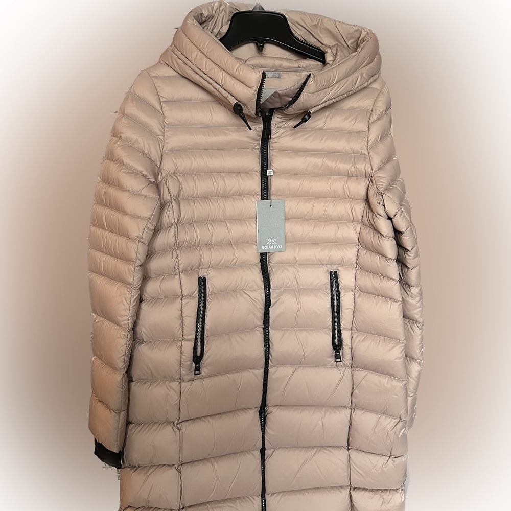 SOIA & KYO Geana Quartz hooded puffer coat